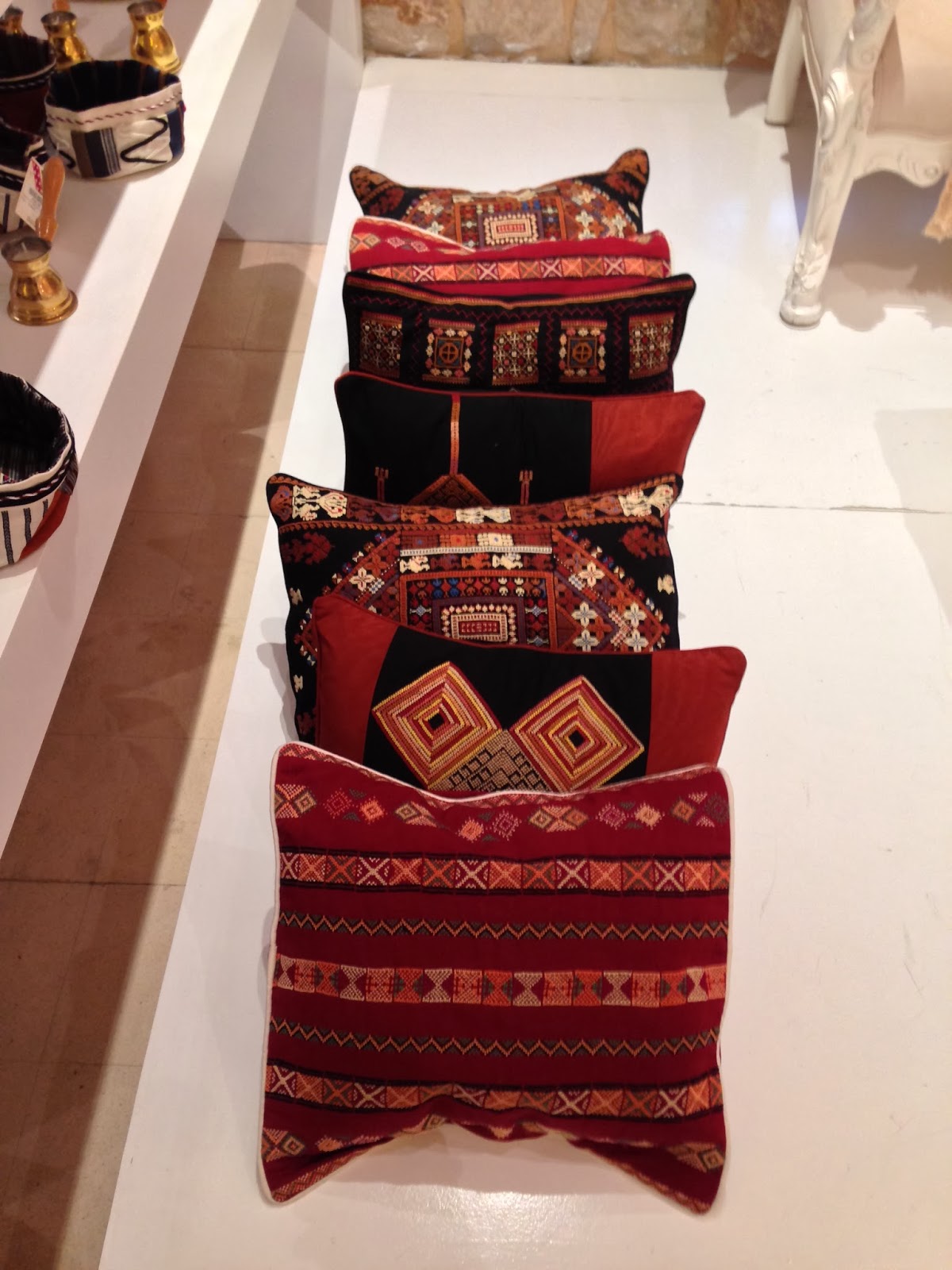 Hand embroidered cushions reflecting the heritage